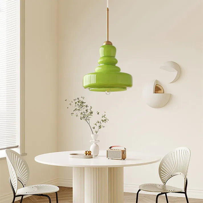 Græskarformet glaspendel i Bauhaus-stil | Lersk