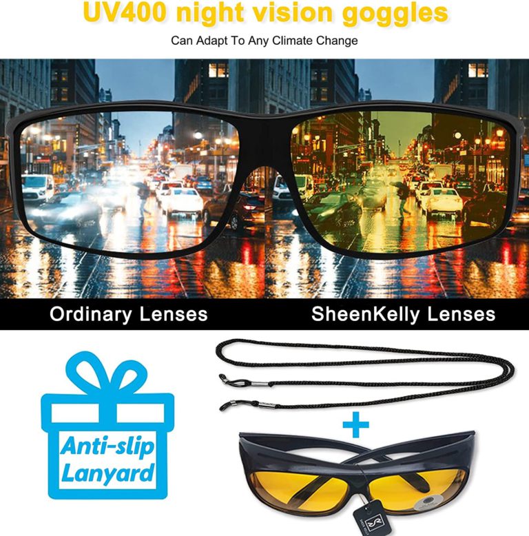 Brýle LuminaGuard pro noční vidění se žlutými čočkami proti oslnění a UV400 zabarvením | Lersk