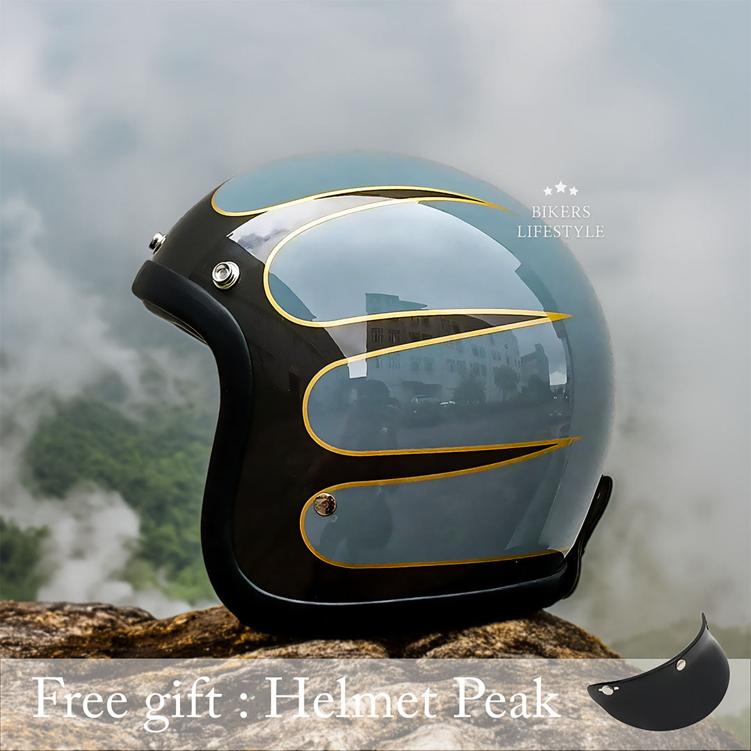Vintage Motorcycle Helmet Low Profile For Riders DOT ECE | Lersk