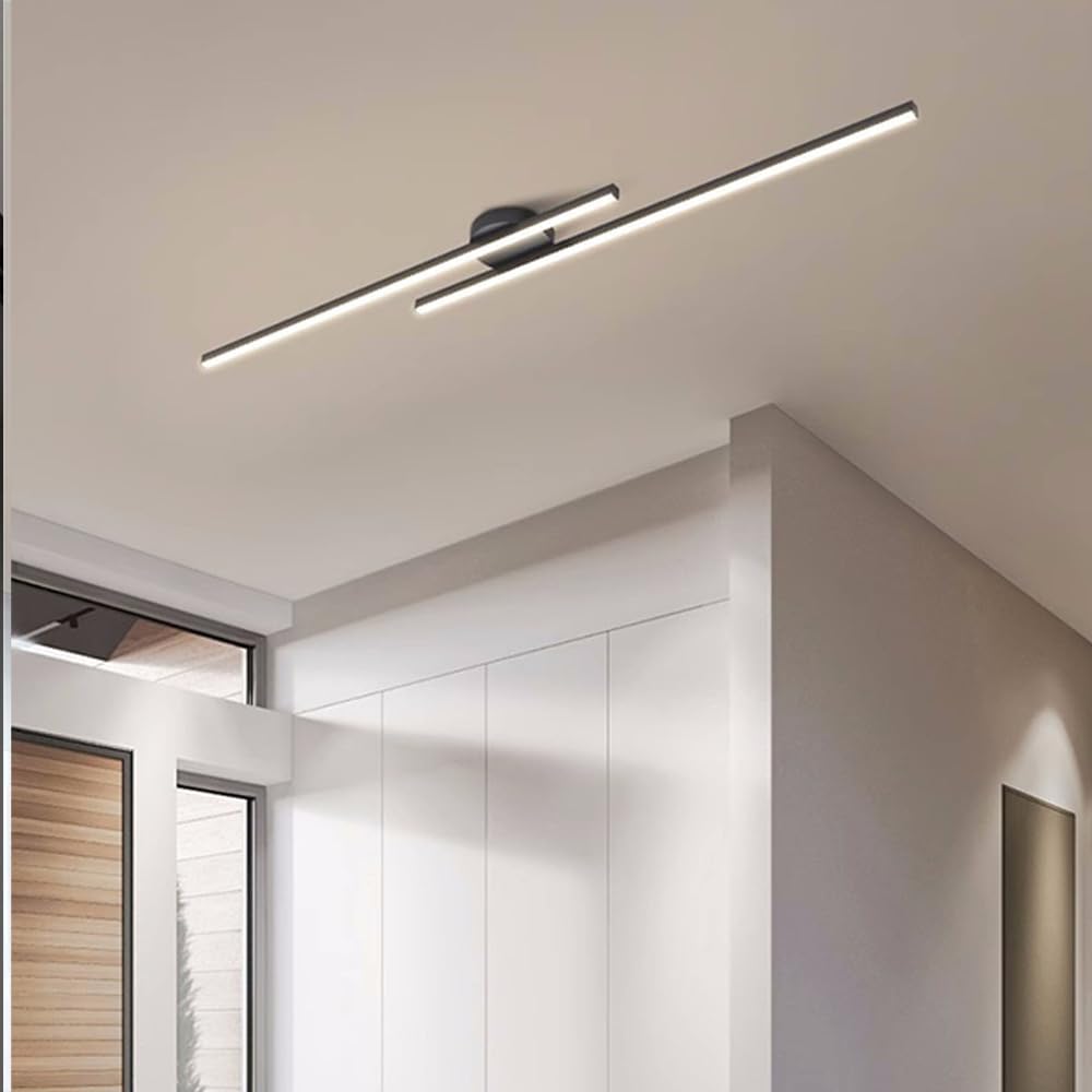 مصباح سقف شبه مدمج LED من الألمنيوم بتصميم بسيط من LumenVale لغرف المعيشة | Lersk