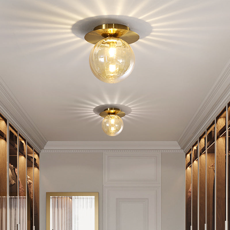 AureliaGlow Ceiling Lamp With Gold-Smoked Glass Fixture | Lersk