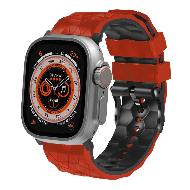 Banda deportiva de silicona con patrón de fútbol bicolor Enduro para Apple Watch | Lersk