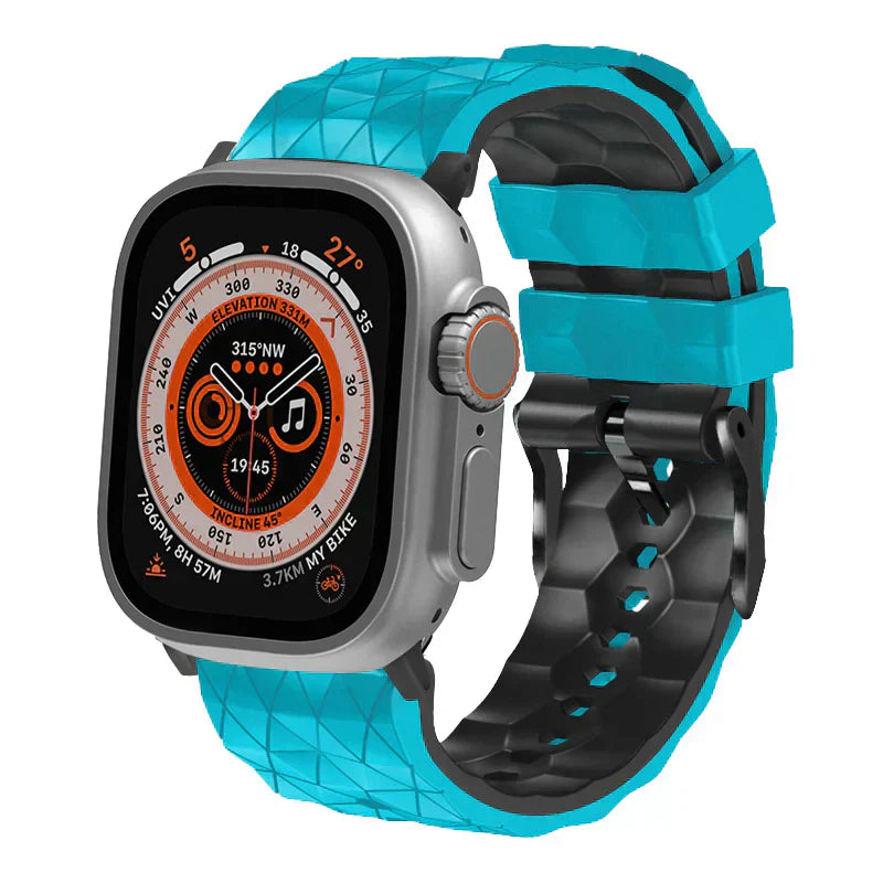 Banda deportiva de silicona con patrón de fútbol bicolor Enduro para Apple Watch | Lersk