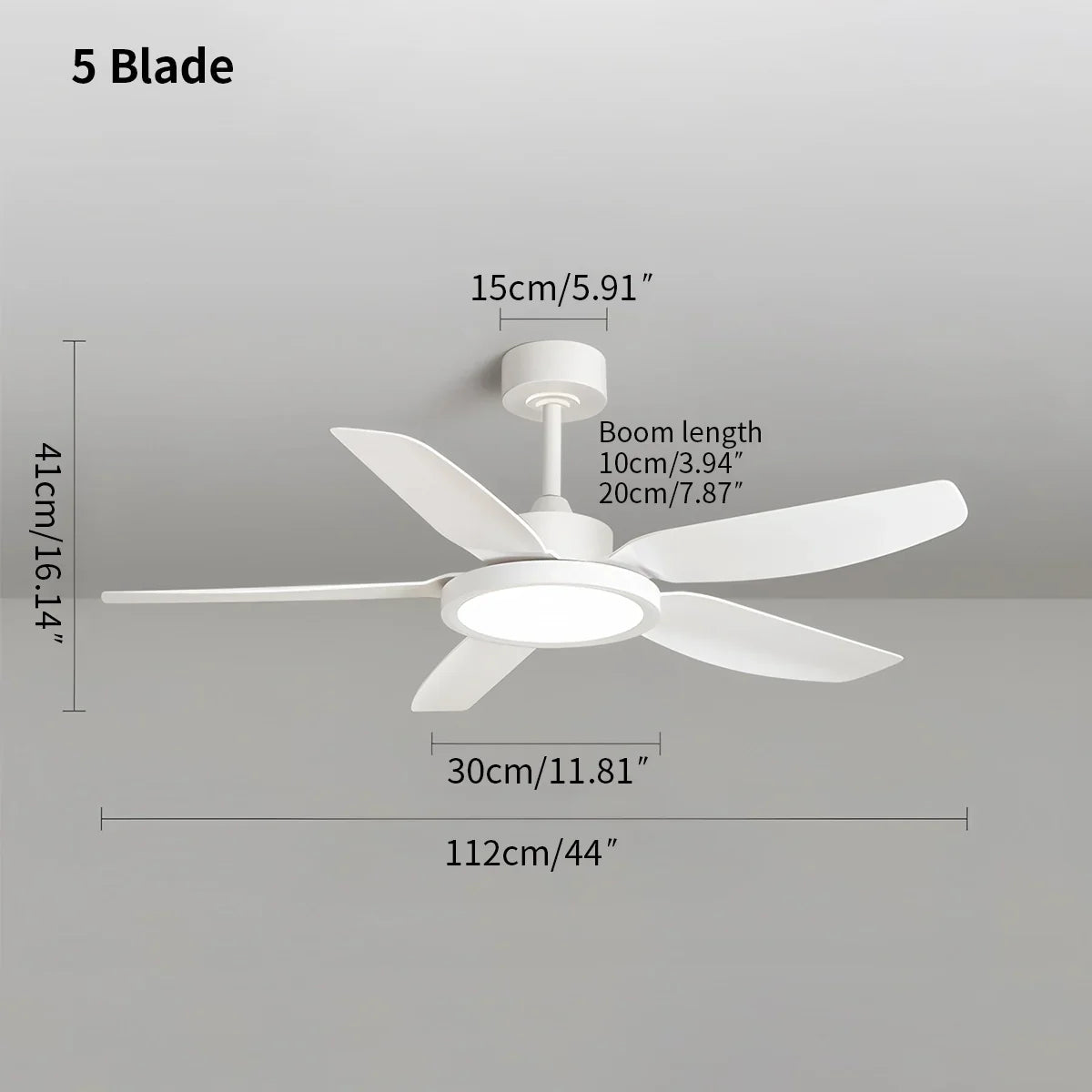 Moderní bílé stropní ventilátory se světly a dálkovým ovládáním | Lersk