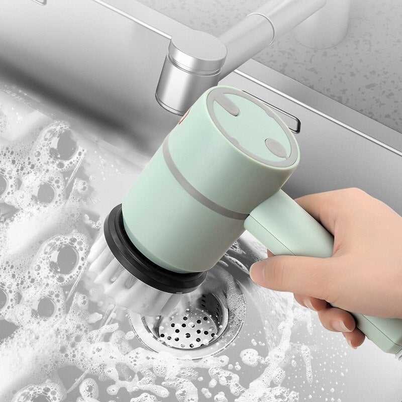 Electric Cleaning Brush USB Rotary Scrubber For Home Use With Interchangeable Heads | Lersk