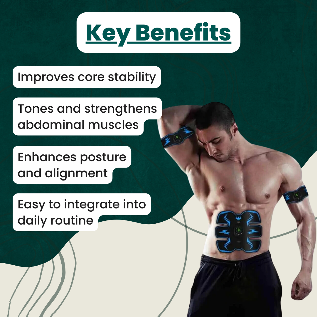 CoreForma EMS Antrenor Abdominal | Dispozitiv de Stimulare a Mușchilor Centrali | Lersk