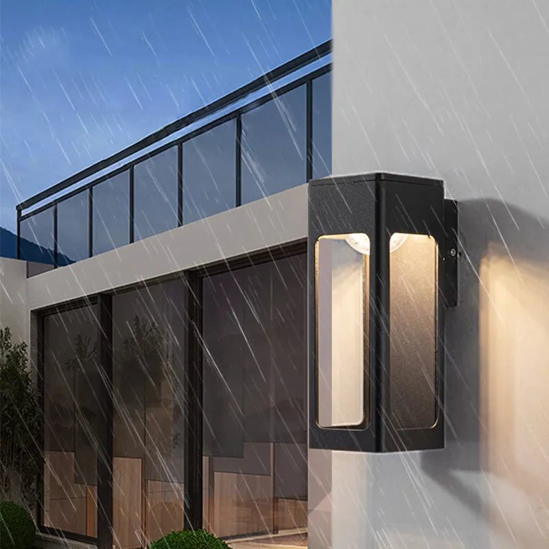 Lampada da parete esterna geometrica Aureto moderna impermeabile IP65 | Lersk