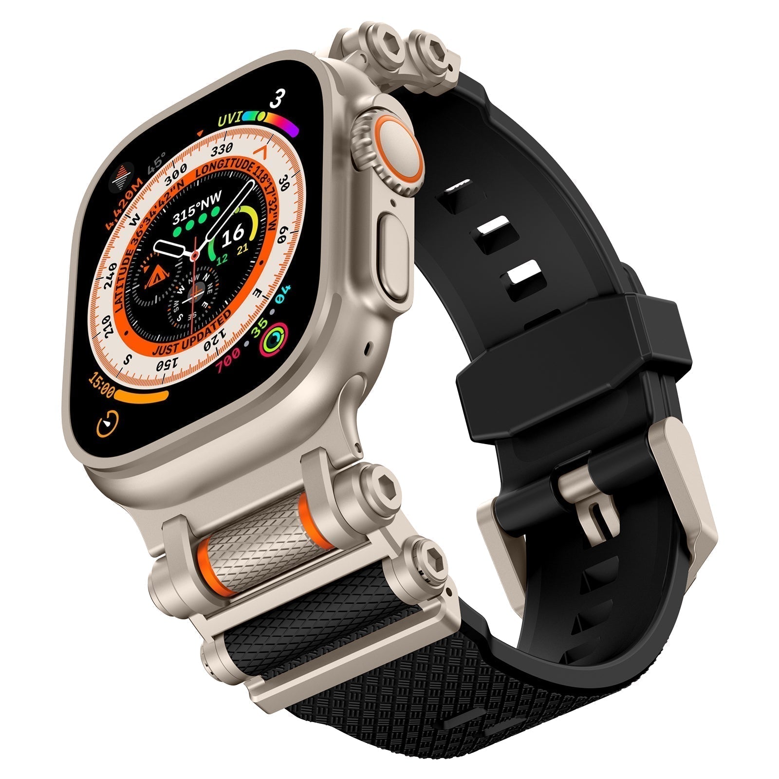 Cinturino in gomma FKM con motivo a ruota Vellora per Apple Watch | Lersk