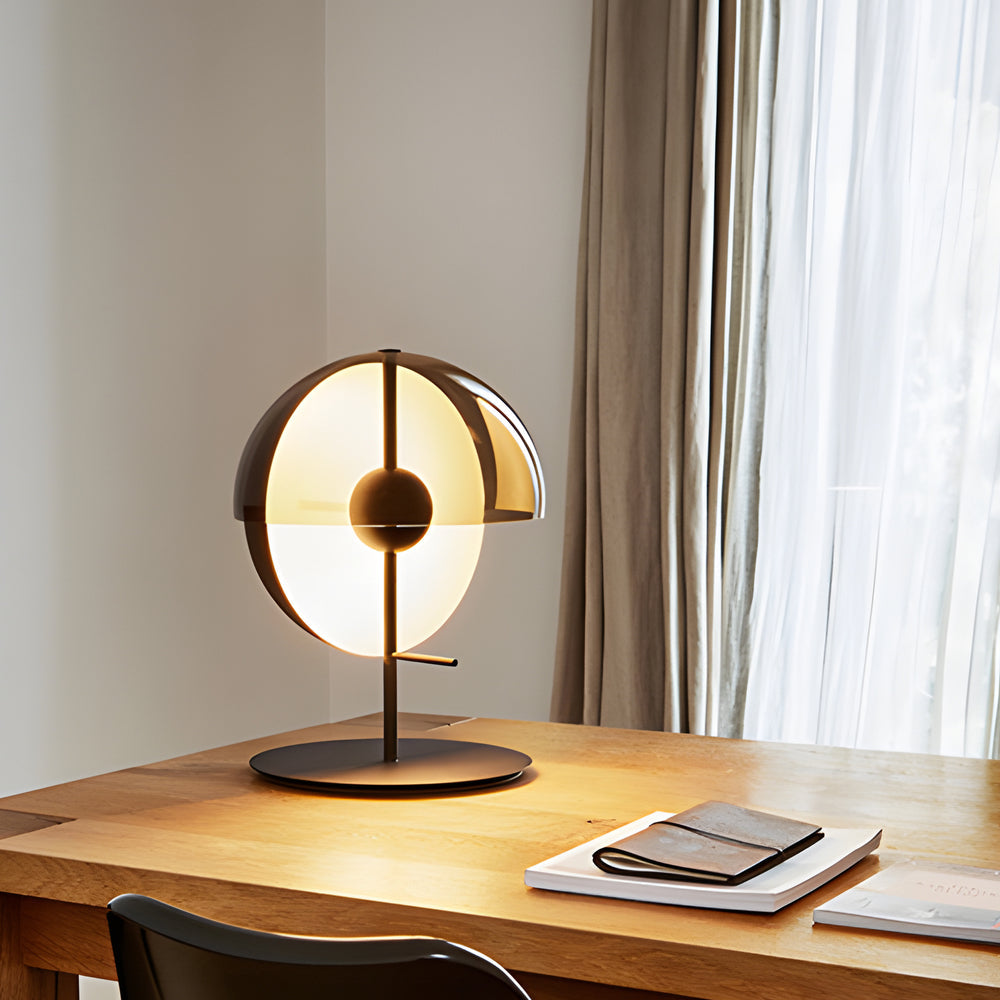 Astrae Tischlampe | Vertikale Halbkugel mit Rauchglasschirm | Lersk