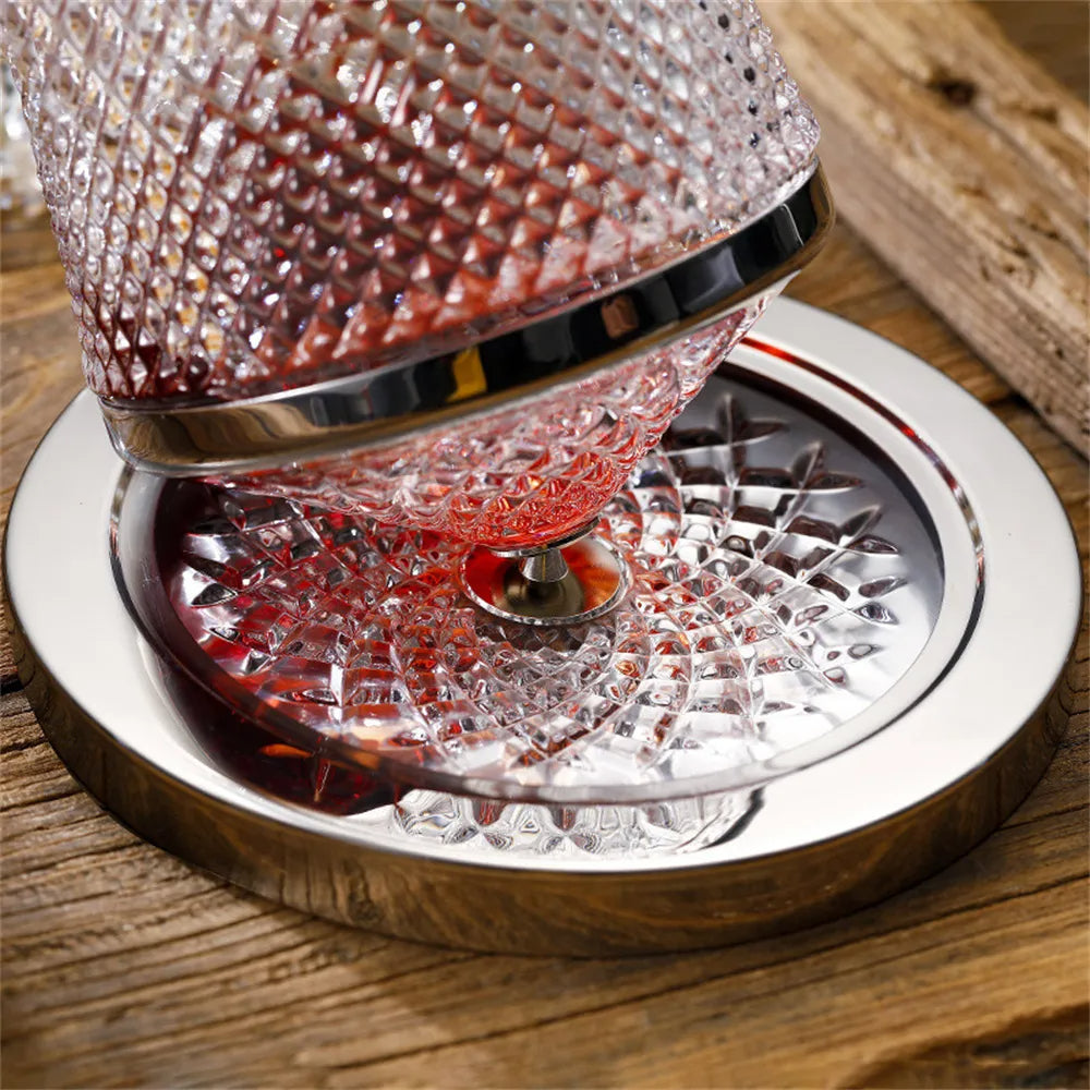Decanter per vino in cristallo AureoSpin 1500ml con rotazione a 360° | Lersk