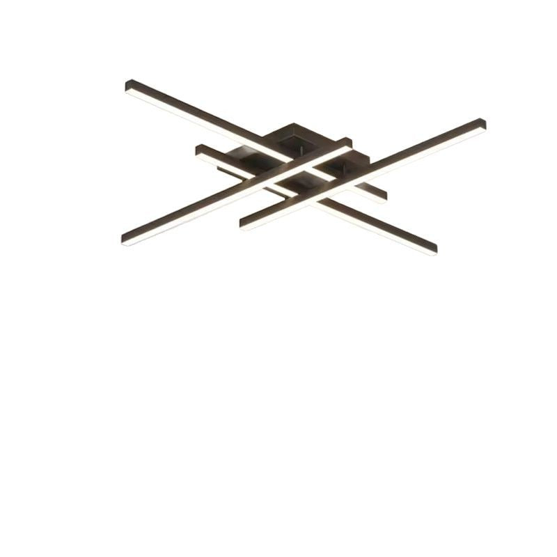 Modern Linear 4-Head LED Ceiling Light With Dimmable Brightness In White Or Black Finish | Lersk