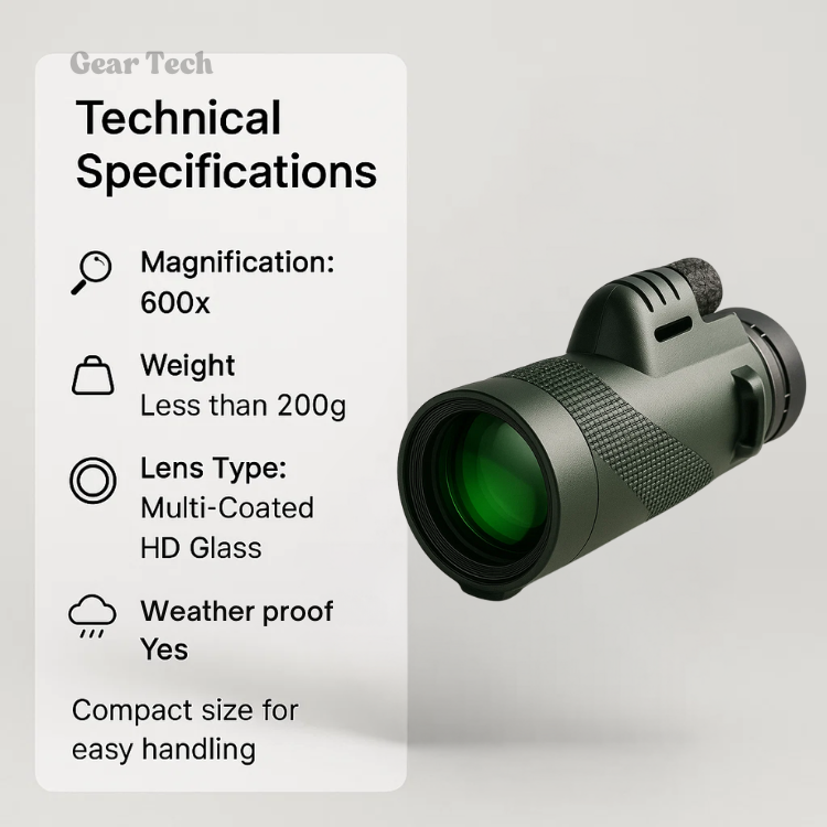 Arden Compact 600x HD Ultra-Zoom Monokular für Vogelbeobachtung | Lersk