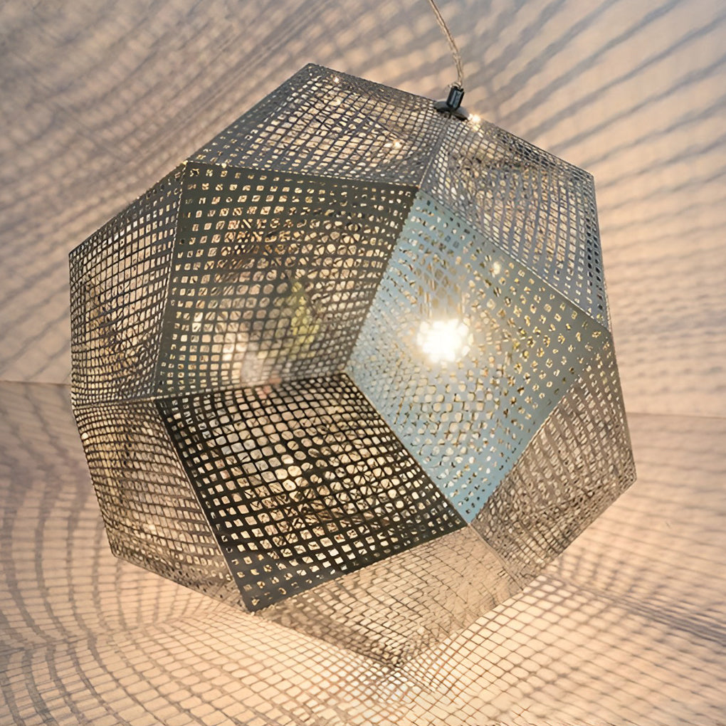 Lumenara Geometric Round Pendant Lamp in Electrolytic Metal | Lersk