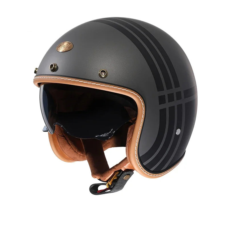 JetLite Retro Open Face Helmet Featherlight Comfort DOT ECE Approved For Riders | Lersk