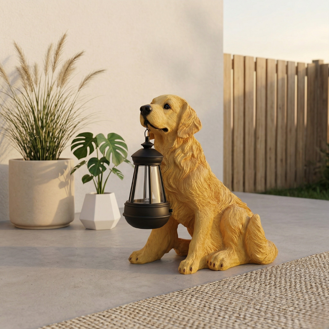 Solar-Hund Gartenornament für Außenbereich und Gartendekoration | Lersk