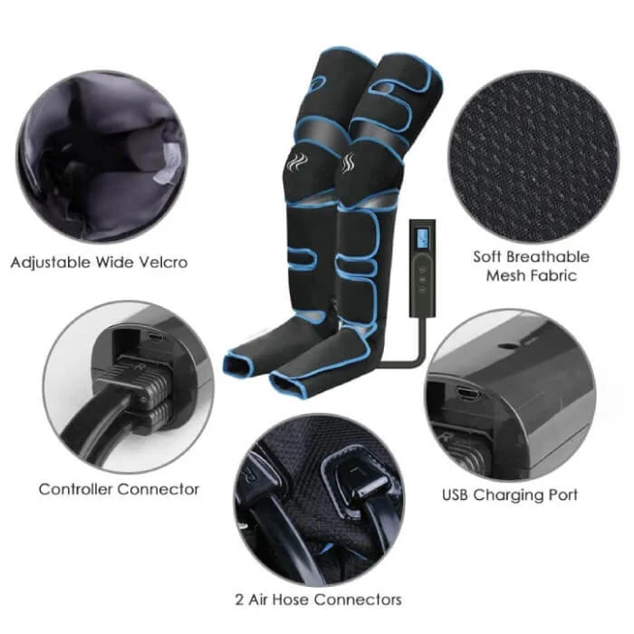 SolaraFlex Heat Leg Massager With 360 Degree Wrap And Adjustable Velcro Straps | Lersk