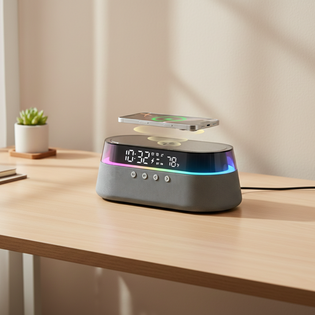 Intelligenter Wecker mit Bluetooth-Lautsprecher für das Schlafzimmer | Lersk
