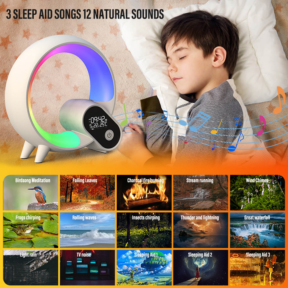 NovaLuxe 3-In-1 Bluetooth Speaker Alarm Clock Lamp With Ambient Lighting | Lersk
