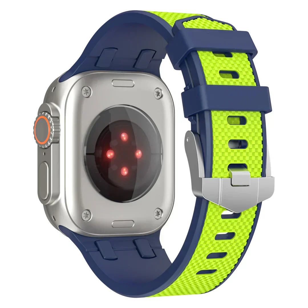 Aeria | Tofarvet silikonearmbånd til Apple Watch | Lersk