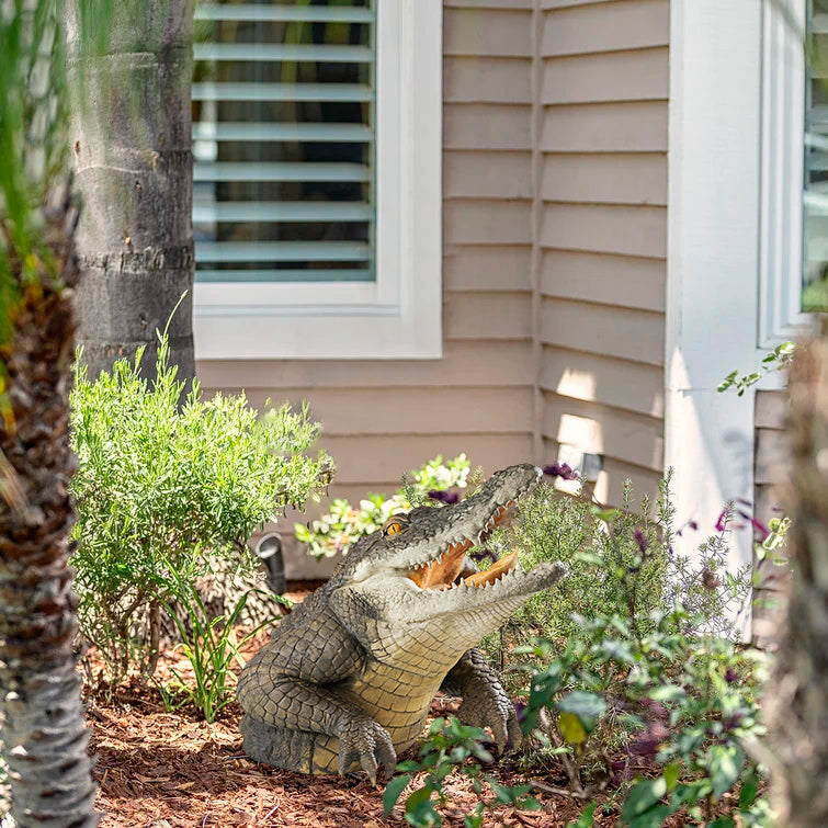 Garten-Sumpf-Alligator-Statue für Außenbereich, Gartendekoration und Gartenornament-Ausstellungskunst | Lersk