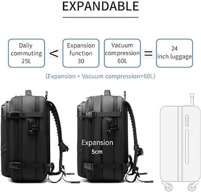 TerraVoyage 60L Udvidelig Rygsæk med Våd- og Tørt Opbevaring | Lersk