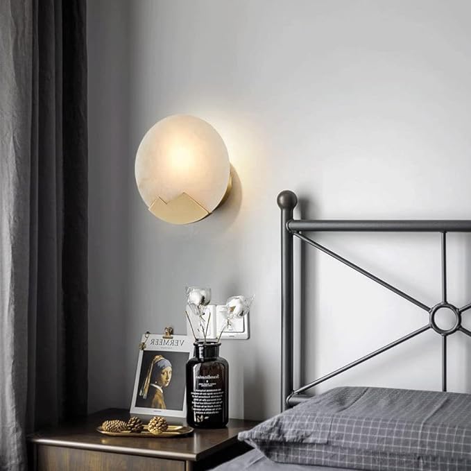 Luminux Marble LED Wall Light With Brass Accents, Nordic Style | Lersk