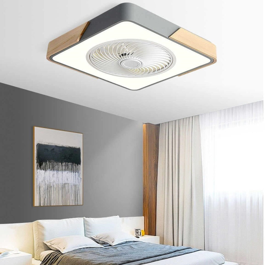 Ventilateur de plafond Boreal Timber avec lumière LED économique et pales en bois | Lersk