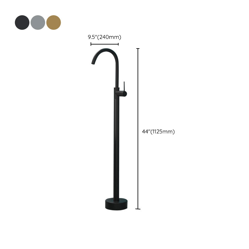 Modern Freestanding Copper Bathtub Faucet For Floor Mounted Installation Standalone Bath Faucet | Lersk