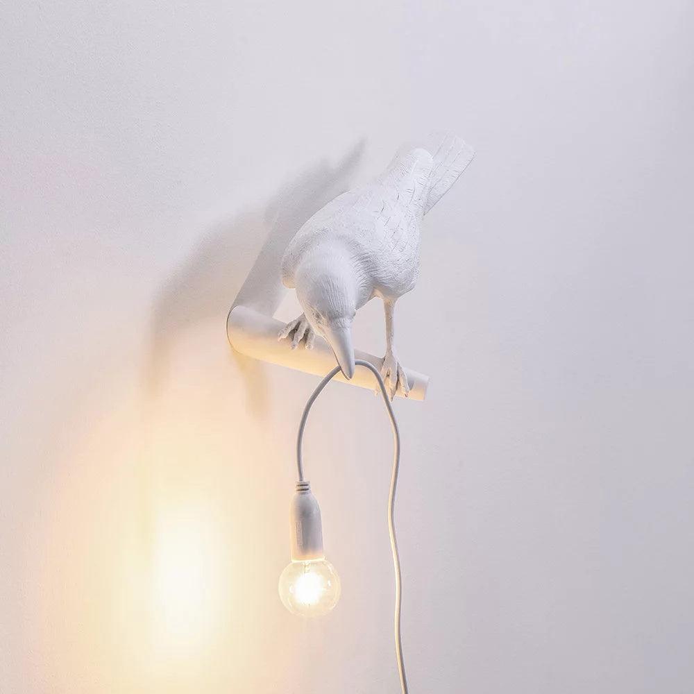 Fuglevegglampe for hjemmeinnredning, estetisk og myk atmosfære, elegant vegglampe som aksent | Lersk