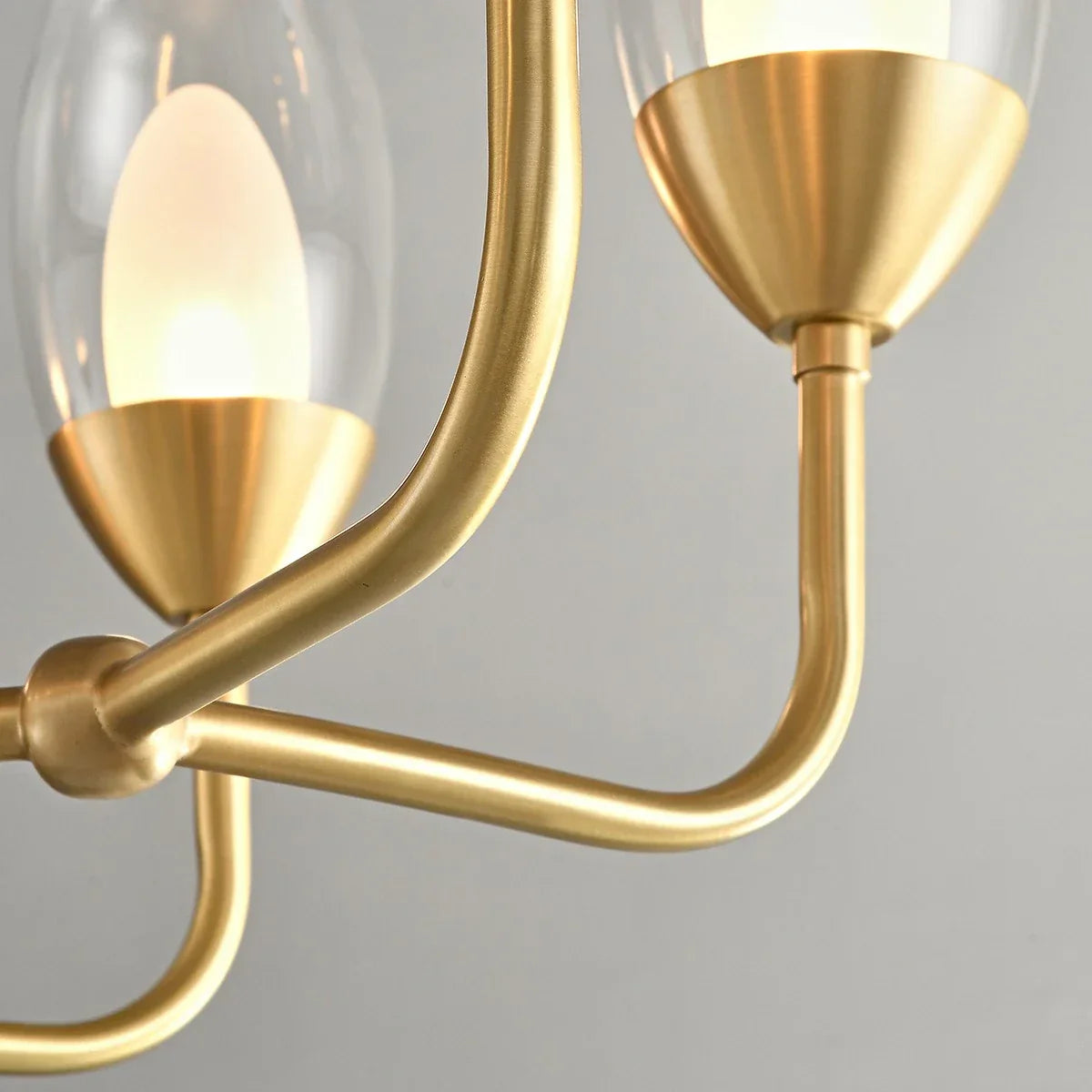 Luksus kobber- og transparent glas lysekrone | Lersk