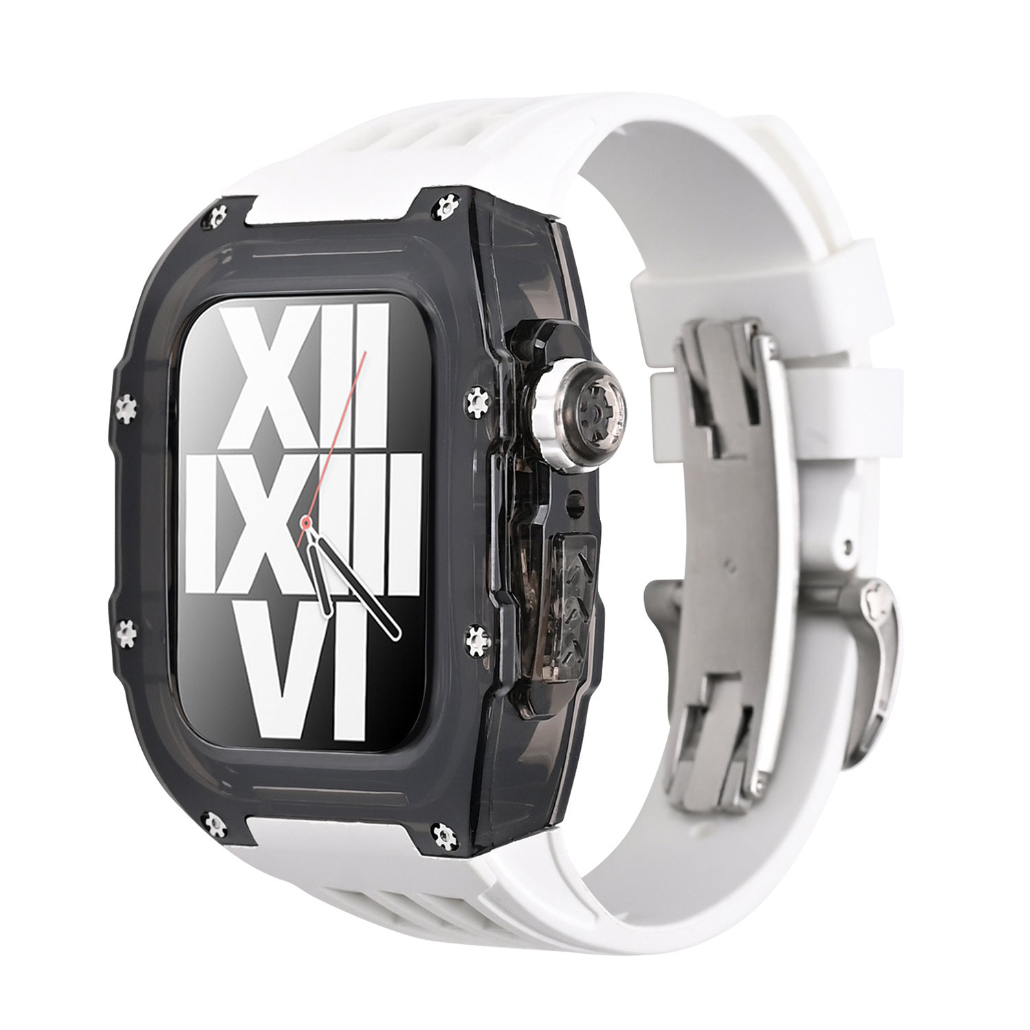Velora V30 Glacier | Fluoro Rubber Band & Black Case Retrofit Kit For Apple Watch | Lersk