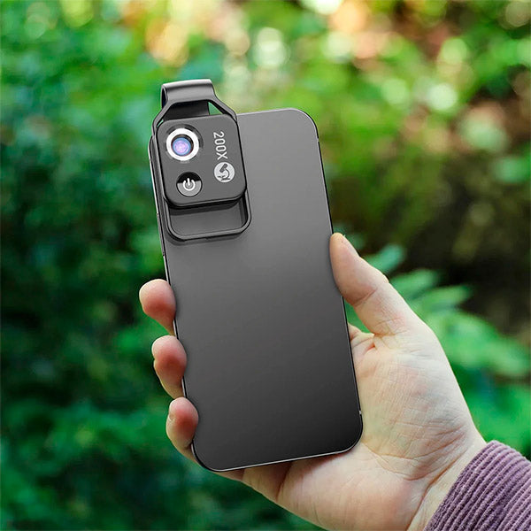 MicroZoom Clip-On Phone Microscope With LED Light And 200x Magnification Lens For Smartphones | Lersk