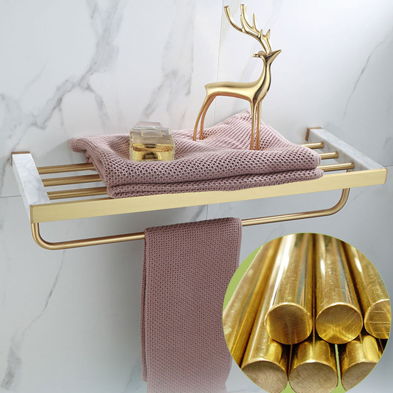 Polished Brass Bathroom Accessory Set Featuring Marble Hardware For Coordinated Bath Decor | Lersk