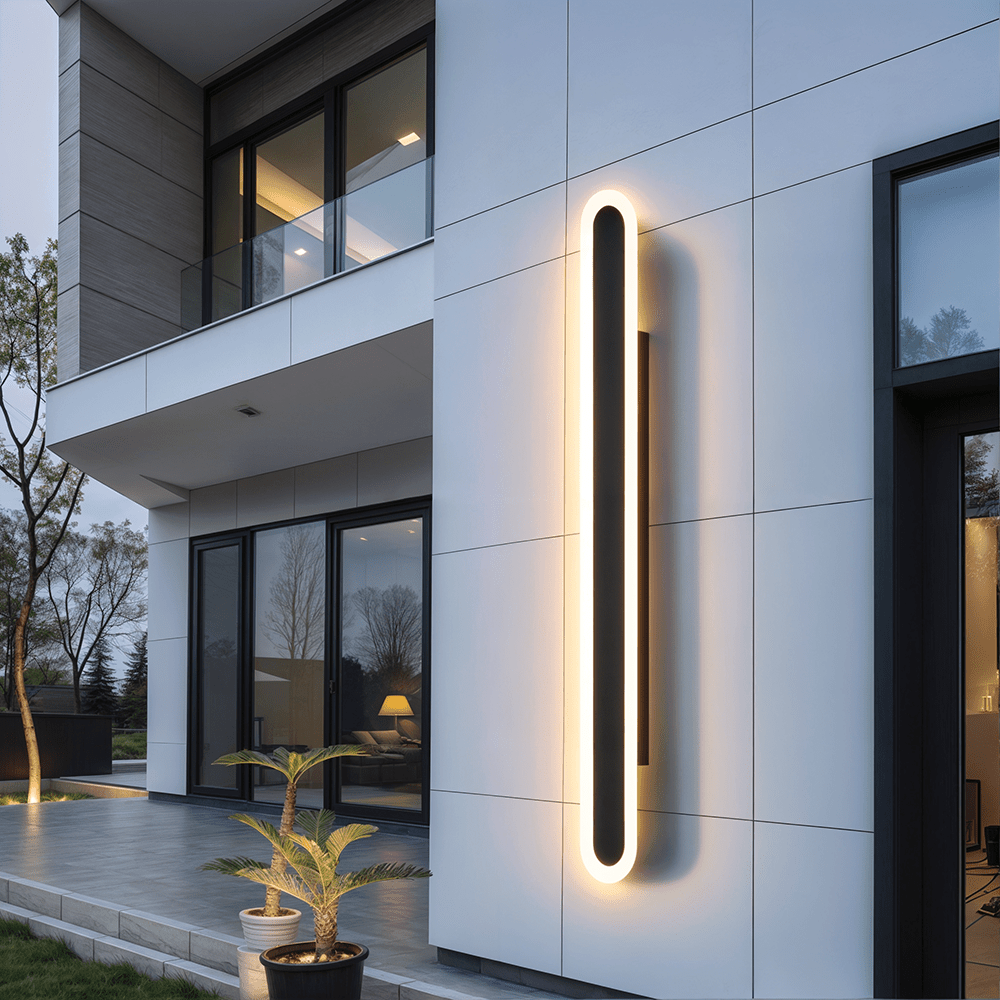 Ravelle Black Outdoor LED Wall Strip Light | Lersk
