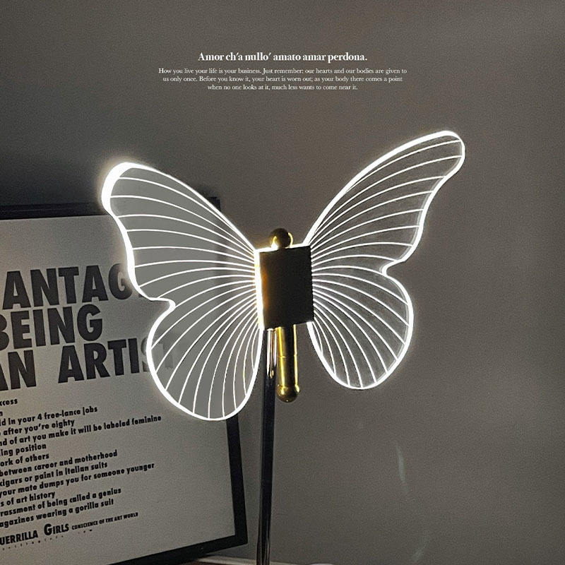 Luminara Crystal Butterfly LED Table Lamp For Bedroom In Iron And Acrylic | Lersk