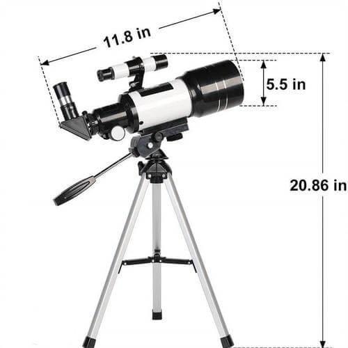 Professional Astronomical Telescope 70mm Aperture, 300mm Focal Length With Easy Setup For Stargazing And Nature | Lersk