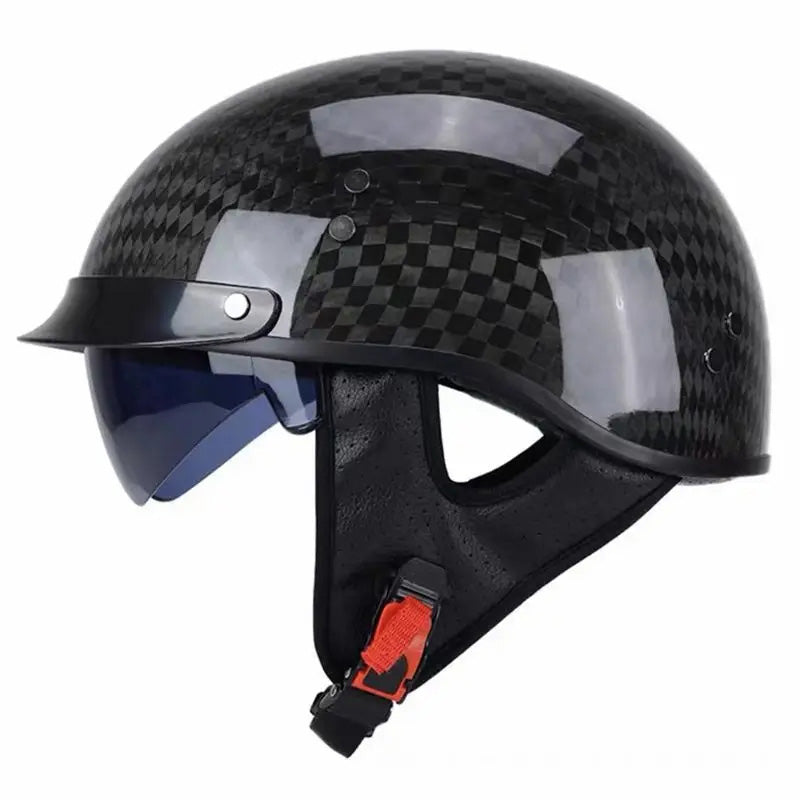 CarbonFiber Retro Half Face Helmet For Riders Lightweight DOT ECE Approved | Lersk