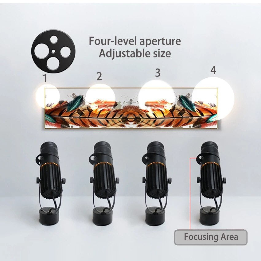 ضوء كشاف LED قابل للتعديل مع تركيز وخلفية | Lersk