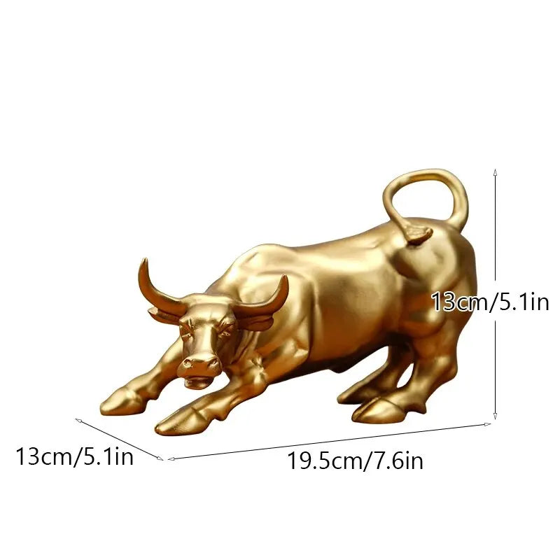 Gilded Wall Street Bull Decor Icon for Luxurious Space | Lersk
