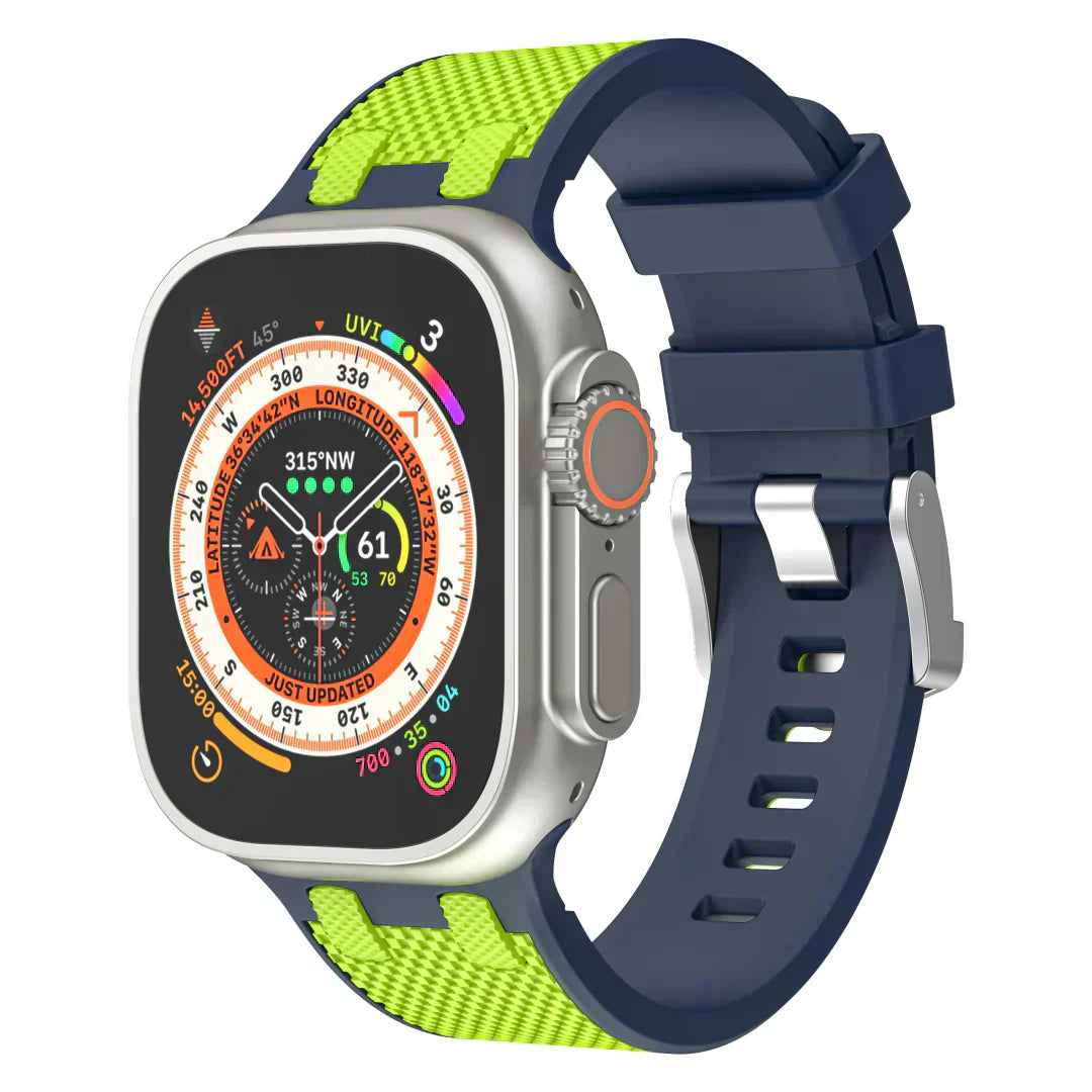 Aeria | Tofarvet silikonearmbånd til Apple Watch | Lersk