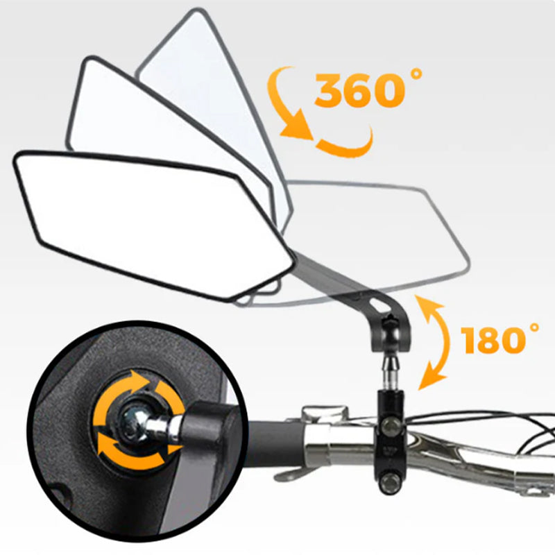 360 Grad drehbarer und verstellbarer Fahrrad-Rückspiegel mit 360 Grad Sichtfeld | Lersk