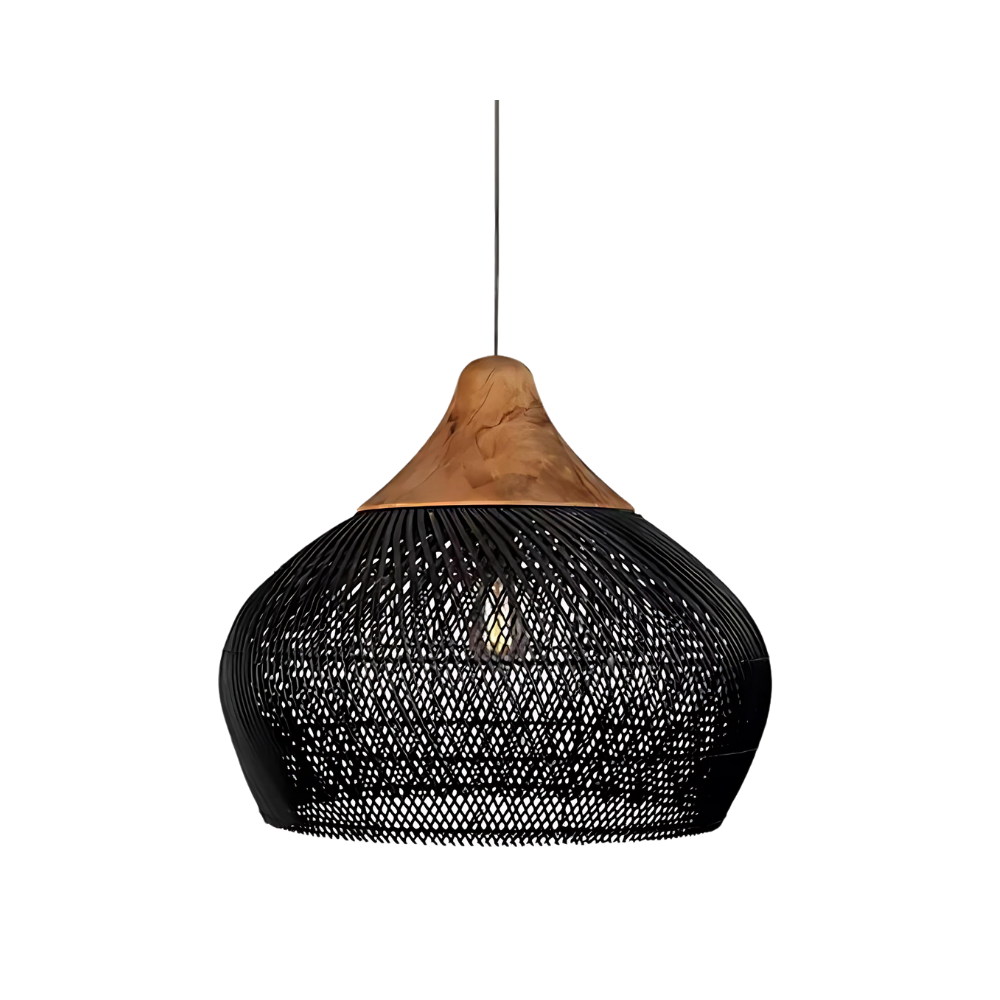 Asterra Handwoven Rattan Pendant Light Boho Ceiling | Lersk