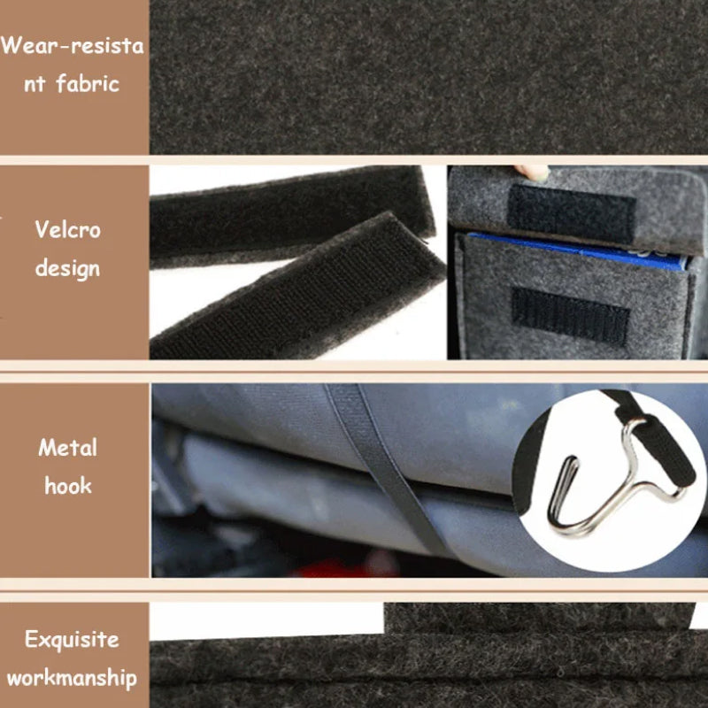 Navaro Universal Fit Felt Car Seat Back Organizer 4 Pockets | Lersk