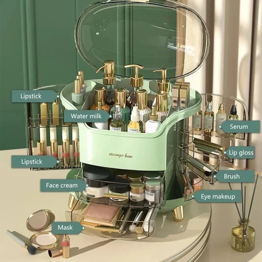 Transparenter staubdichter Make-up-Organizer für den Schreibtisch für Frauen | Lersk
