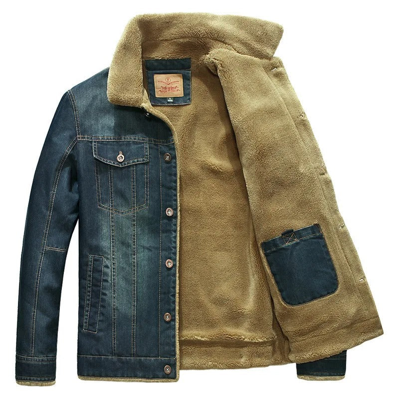 Valeon Denim Windbreaker Jacket With Cozy Fleece Lining | Lersk