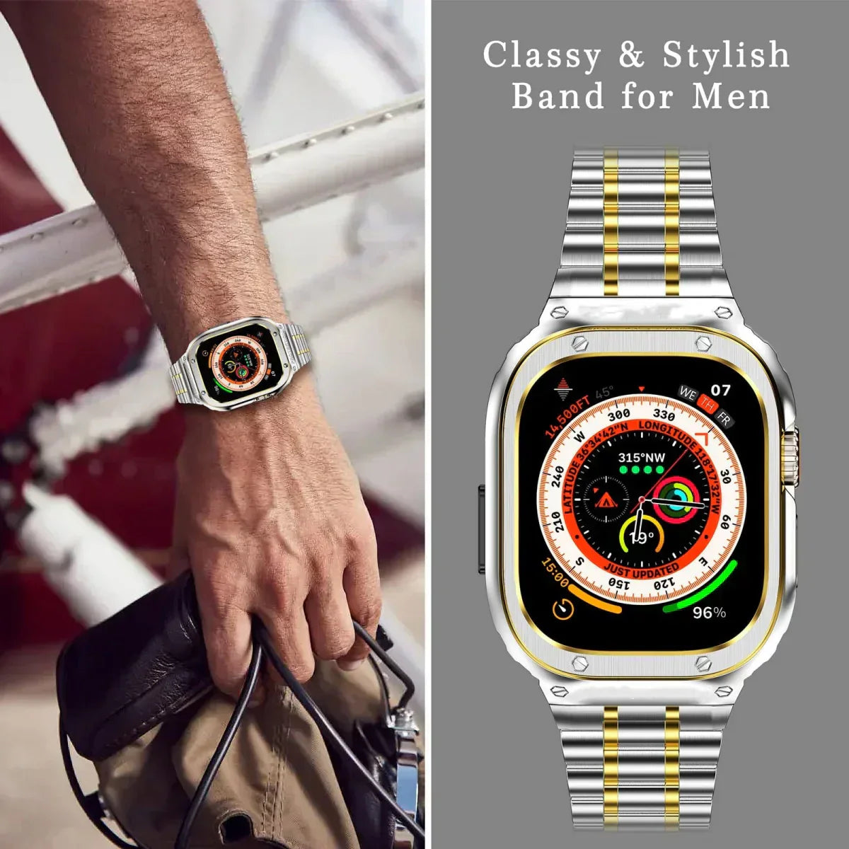 Alera nerezový pásek a ochranný kryt pro Apple Watch | Lersk