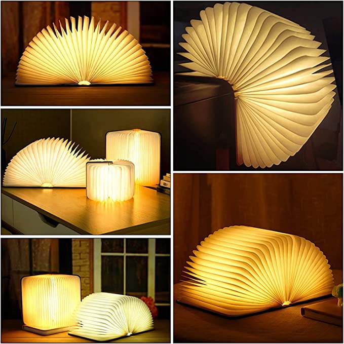 Lampe LED LyraLeaf Open Book pour table de chevet, lumière de lecture rechargeable et confortable | Lersk