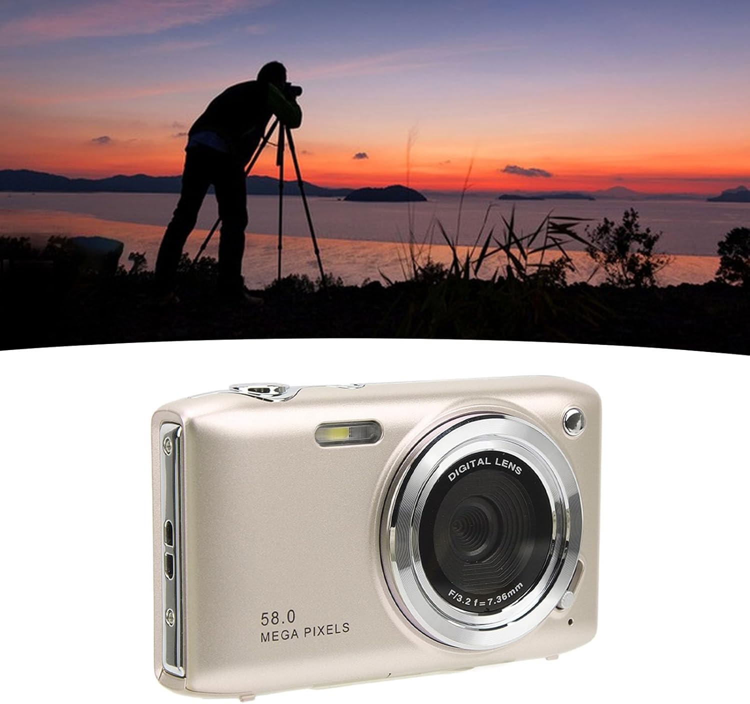 Lumora 4K kompaktní digitální fotoaparát s 58MP fotografiemi a 16× zoomem pro každodenní fotografování | Lersk