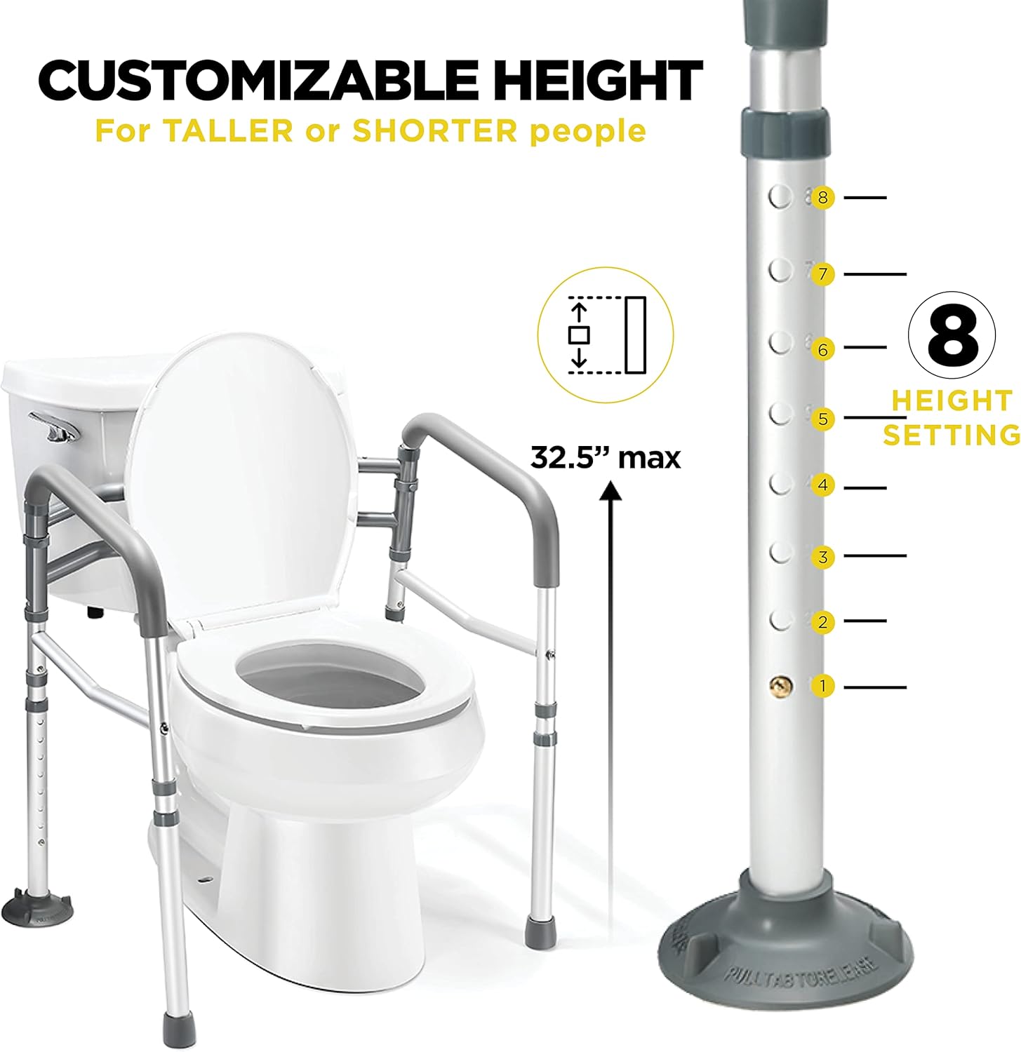 GripGuard Toiletten-Hilfsgriff für Senioren Sicherer verstellbarer Halt | Lersk