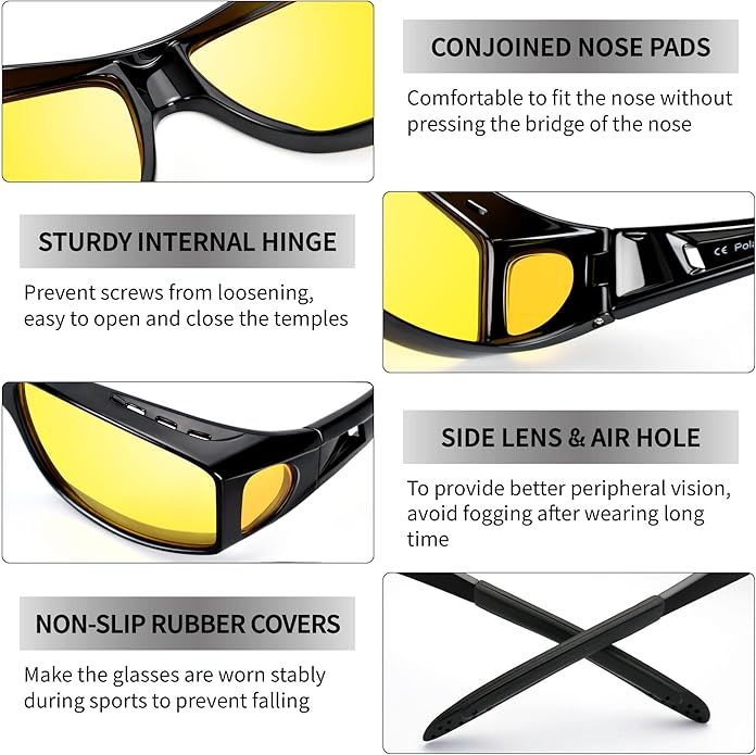 Jeremy Nachtsicht Polarisierte Fahrbrille – Blendfreie Brille für sicheres Fahren bei Nacht | Lersk